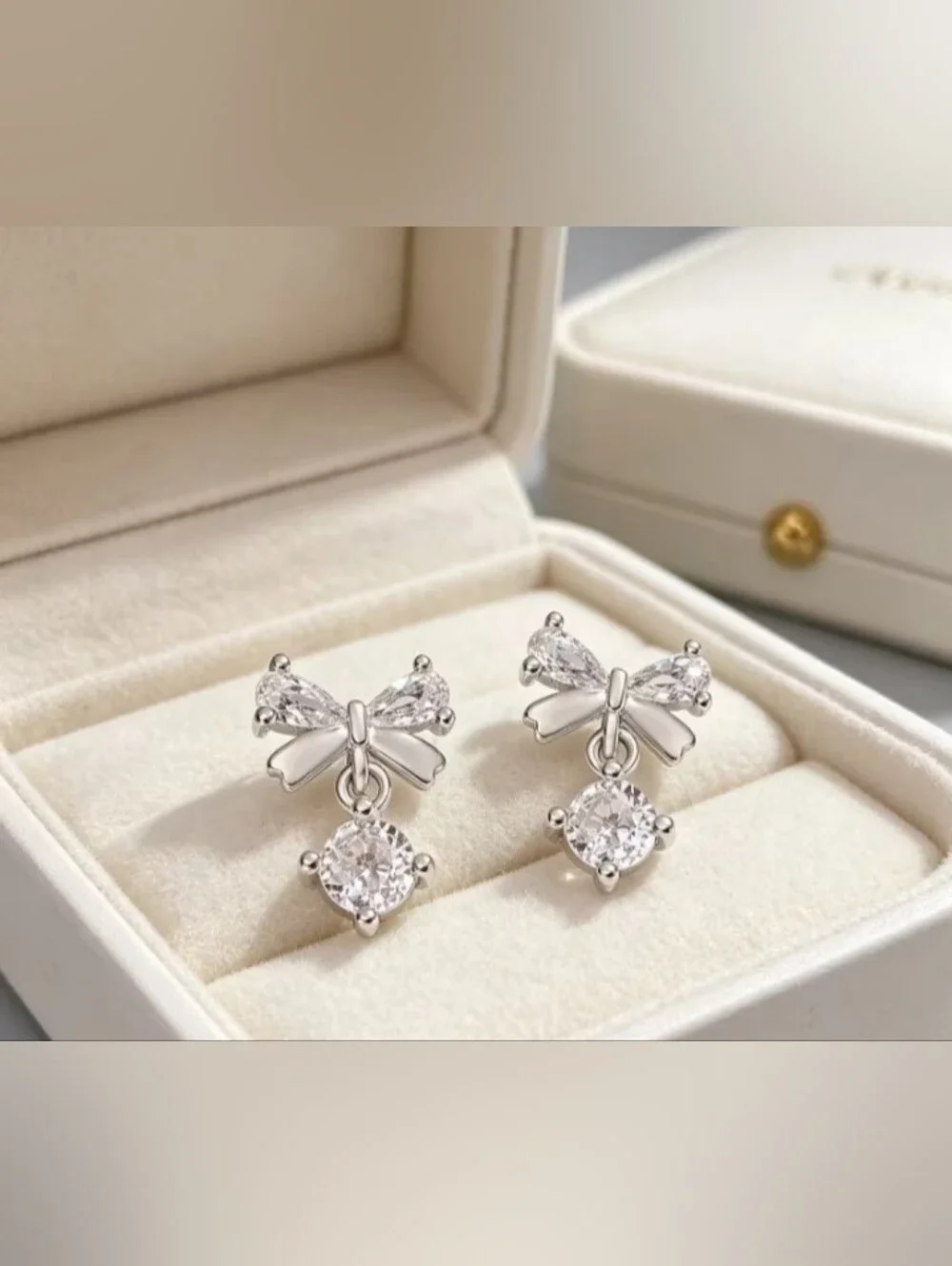 $8 Each Or Bundle 5/$20 Sterling Silver Bow Drop Cubic Zirconia Earrings